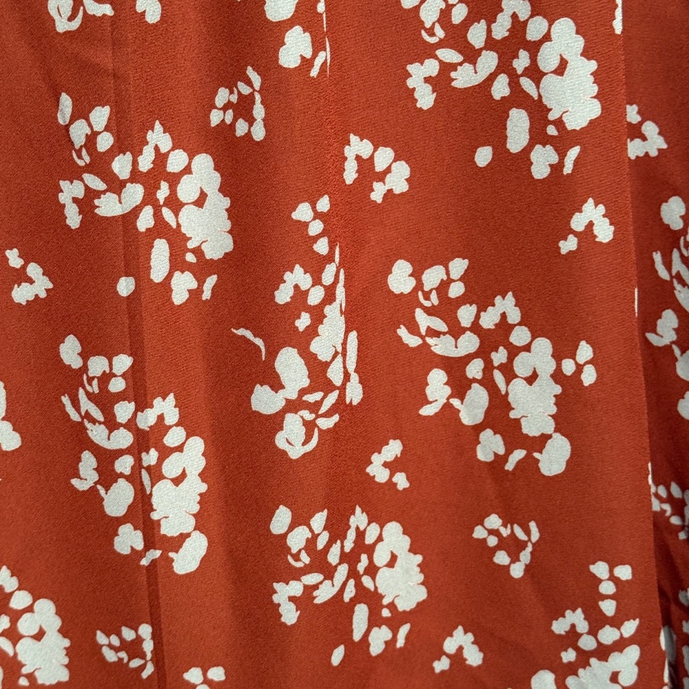 Tua Plus 3XL Rust Floral Blouse Scoop Neck Flowy Boho Plus Size Top - Picture 4 of 14